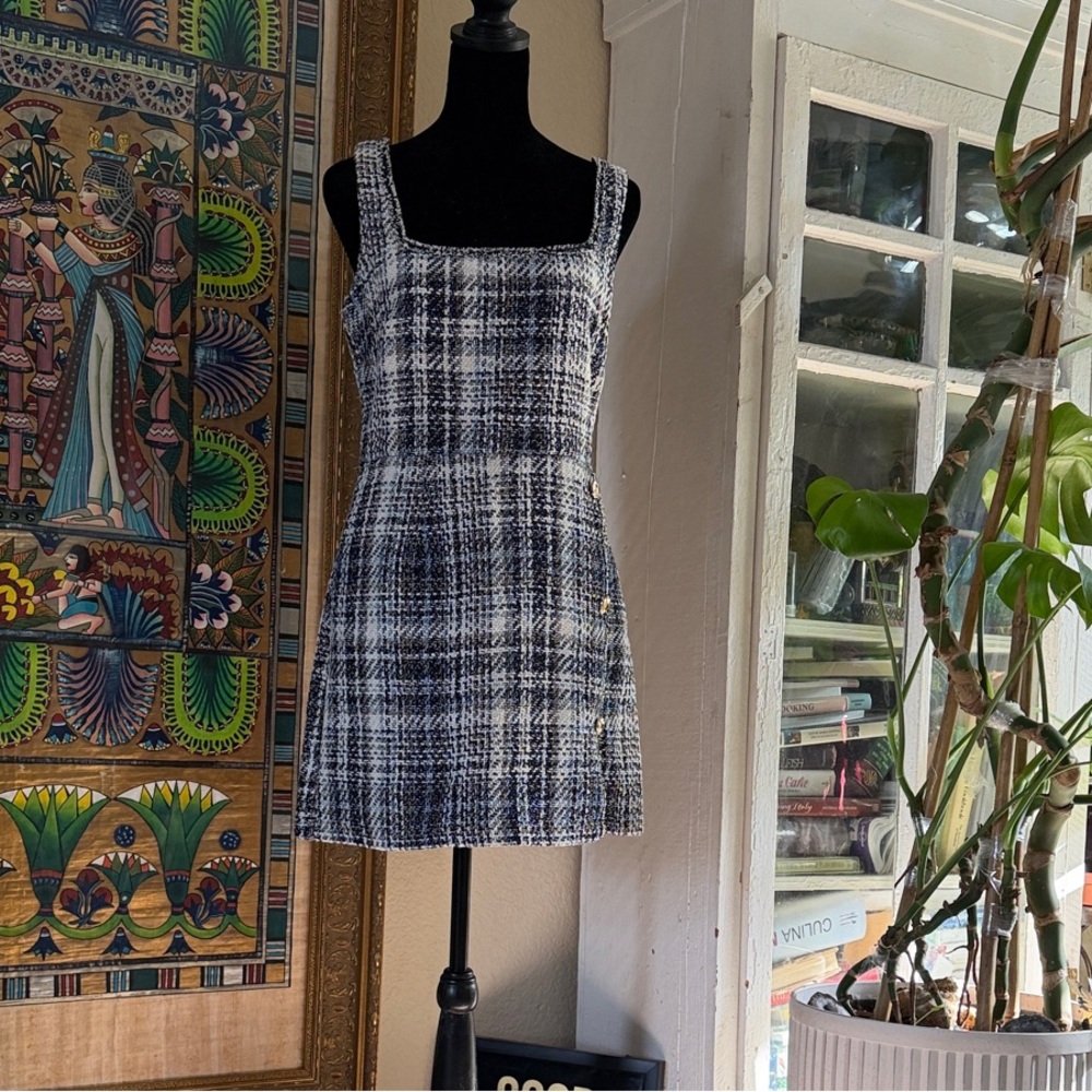 Francesca’s Black and White Tweed Dress